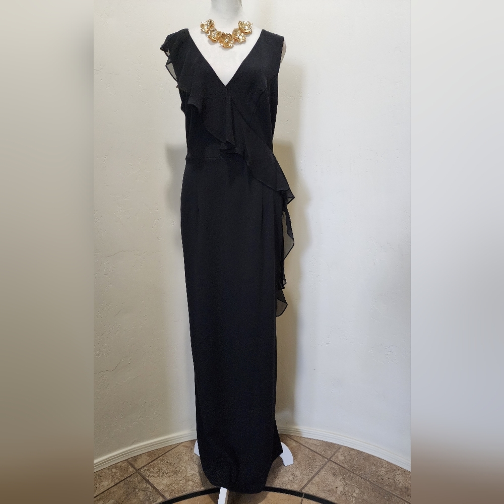 Connected Apparel Cascade Ruffle Dress